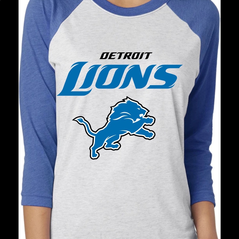 Detroit Lions unisex raglan tshirt shirt tee
